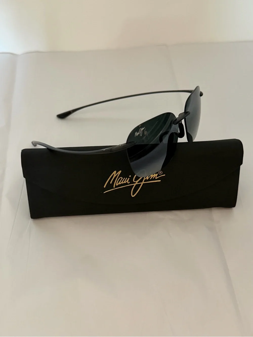 MAUI JIM KOMOHANA MJ446-11M Lightweight Black Rimless Sunglasses UNISEX Pristine